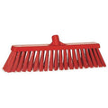 19 in Sweep Face Broom Head, Stiff, Synthetic, Red