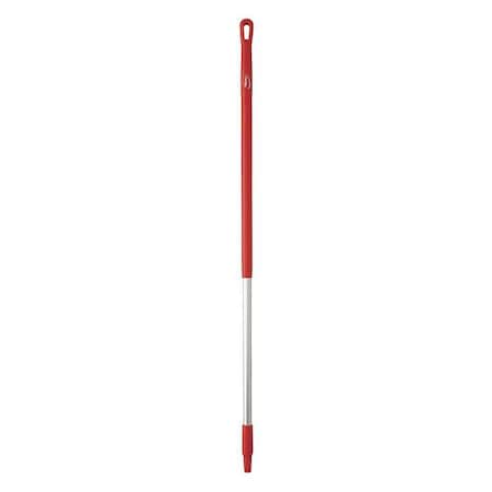 51" Color Coded Handle, 1 1/4 in Dia, Red, Aluminum