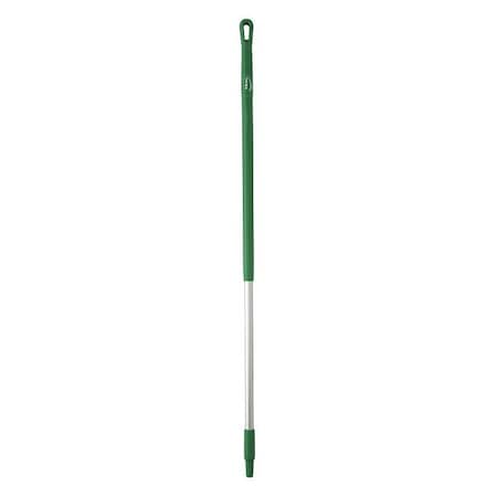 51" Color Coded Handle, 1 1/4 in Dia, Green, Aluminum