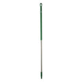 59" Color Coded Handle, 1 1/4 in Dia, Green, Aluminum