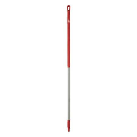 59" Color Coded Handle, 1 1/4 in Dia, Red, Aluminum