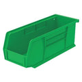 Hang & Stack Storage Bin, Plastic, Green, 4 in H, 4 1/8 in W, 10 7/8 in L