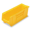Storage Bin, Polypropylene/Polyethylene, Yellow, 9 in H, 8 1/4 in W, 23 7/8 in L