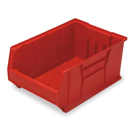 Storage Bin, Polypropylene/Polyethylene, Red, 11 in H, 16 1/2 in W, 23 7/8 in L