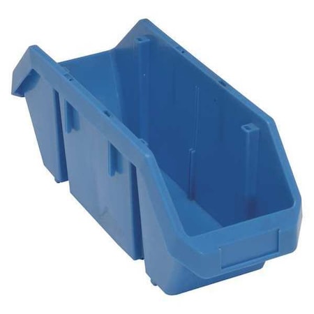Hang & Stack Storage Bin, Plastic, Blue, 7 in H, 6 5/8 in W, 18 1/2 in L
