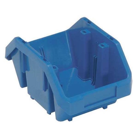 Hang & Stack Storage Bin, Plastic, Blue, 5 in H, 6 5/8 in W, 9 1/2 in L