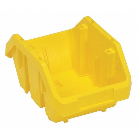 Hang & Stack Storage Bin, Plastic, Yellow, 5 in H, 6 5/8 in W, 9 1/2 in L