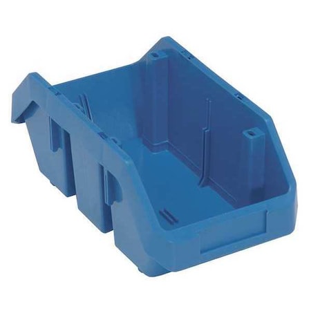Hang & Stack Storage Bin, Plastic, Blue, 5 in H, 6 5/8 in W, 12 1/2 in L