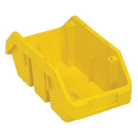 Hang & Stack Storage Bin, Plastic, Yellow, 5 in H, 6 5/8 in W, 12 1/2 in L