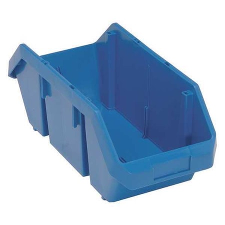 Hang & Stack Storage Bin, Plastic, Blue, 7 in H, 8 3/8 in W, 18 1/2 in L