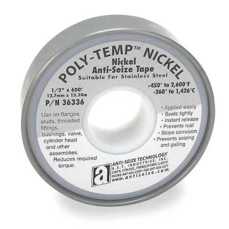 Antiseize Tape, 3/4 In. W, 600 In. L
