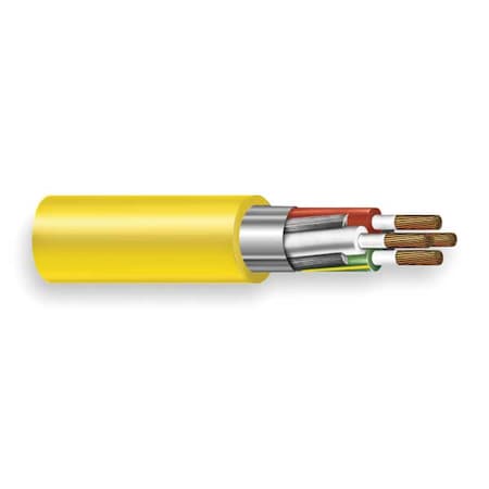 Portable Cord, SOOW, 10 AWG, 4 C, Yellow, EPDM Rubber, Stranded, 600V, Indoor/Outdoor, 250 ft