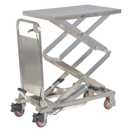 Scissor Lift Table, 220 lb. Cap, 17-1/2"W, 27-1/2"L