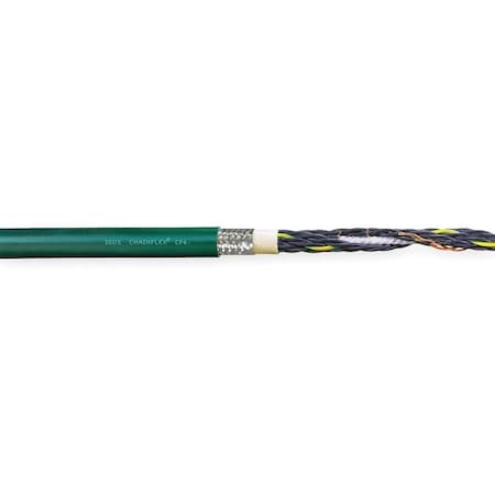 Control Cable, 18 AWG, 4 C, Green, PVC, 600 V, 100 ft