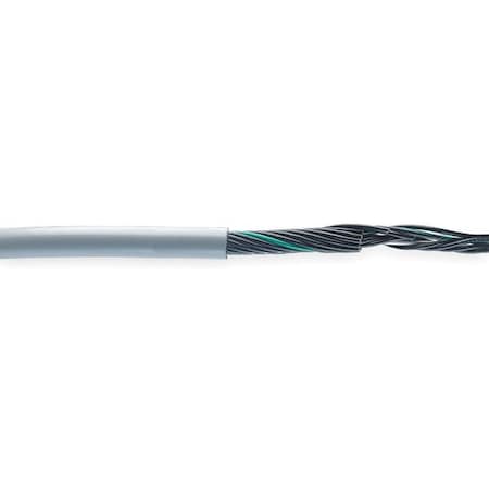 Control Cable, 16 AWG, 5 C, Gray, PVC, 600 V, 100 ft
