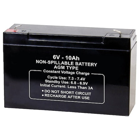 Battery, Sealed Lead Acid, 6V, 10Ah, Faston