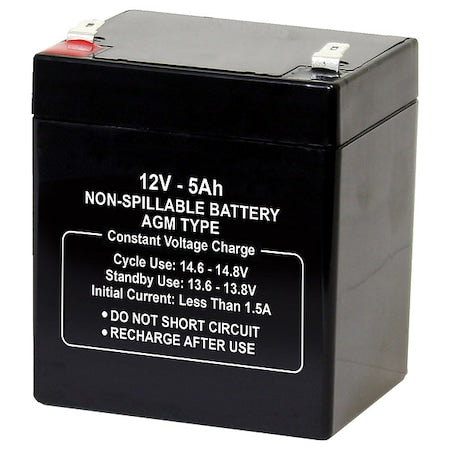 Battery, Sealed Lead Acid, 12V, 5Ah, Faston, Voltage: 12