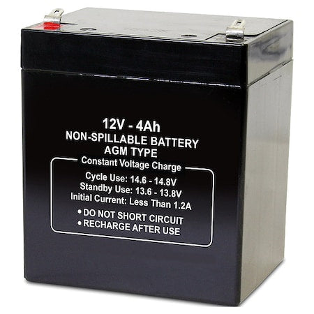 Battery, Sealed Lead Acid, 12V, 4Ah, Faston