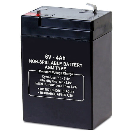 Battery, Sealed Lead Acid, 6V, 4Ah, Faston