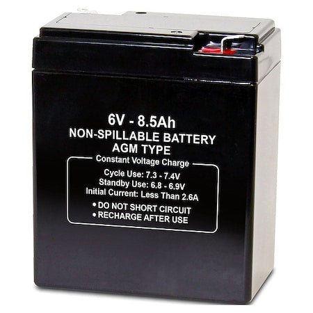 Battery, Sealed Lead Acid, 6V, 8.5Ah, Faston