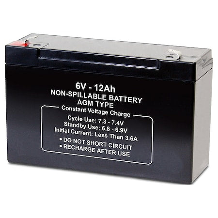 Battery, Sealed Lead Acid, 6V, 12Ah, Faston