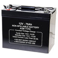 Battery, Sealed Lead Acid, 12V, 75Ah, Bolt