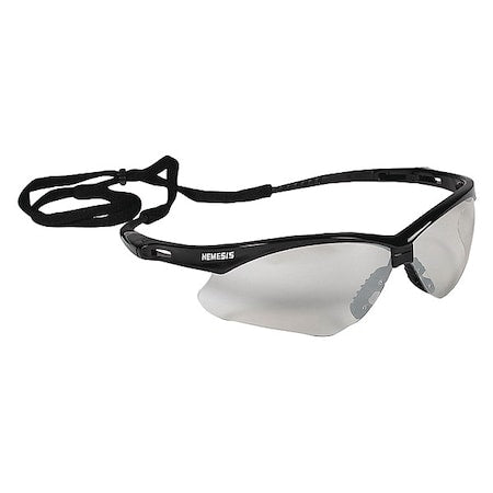 V30 Nemesis Safety Glasses, Anti-Scratch, Wraparound, Black Frame, Indoor/Outdoor Lens