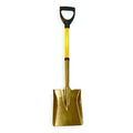 Square Point Shovel, Not Applicable Blade, Aluminum Blade, Standard Step, 26 in L Yellow