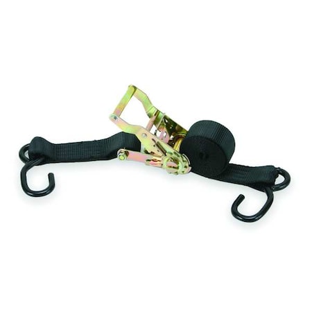 Tie-Down Strap, Ratchet, 6ft x 1-1/2In, PK2