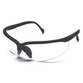 Not Applicable Reader Safety Glasses, Black Wraparound Frame, 1.5 Diopter, Clear Lens, Universal