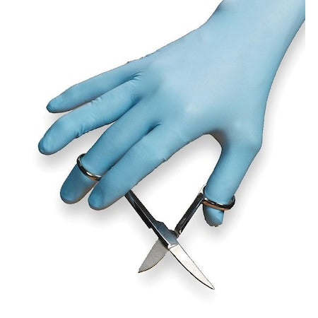 Disposable Gloves, Medical Grade, 3 mil Palm, Nitrile, Powder-Free, S (7), 100 PK, Blue