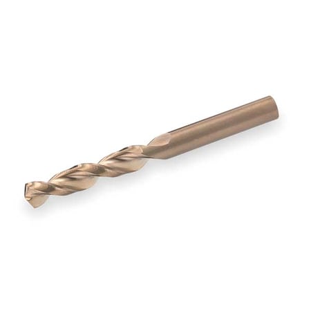 Screw Machine Drill Bit, #41 Size, 135 Degrees Point Angle, Cobalt Steel, Straw/Bronze Finish