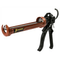 Caulk Gun, 10 oz Container Size, Steel, 18:01, Revolving Half Barrel Frame, Blue