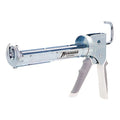 Caulk Gun, 10 oz Container Size, Steel, 6:01, Half Barrel Frame, Silver