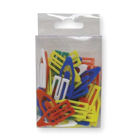 Paper Clip, 1 1/2In, Asrt, Plstc, PK50
