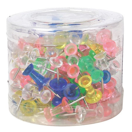 Pushpin, 3/8 Pt, Transprt Asrt, PK100