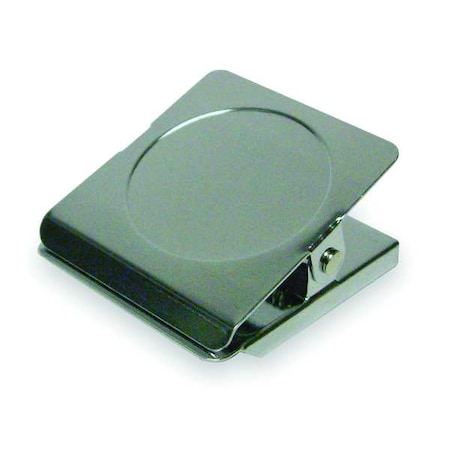 Magnetic Clip, 1-3/4 In, Metal, Silver, PK2