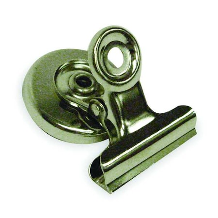 Magnetic Bulldog Clip, 1In, Slvr, PK2