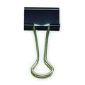 Binder Clip, 1-1/4 In, Metal, Black, PK24