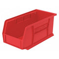 Hang & Stack Storage Bin, Plastic, 5 1/2 in W, 5 in H, 10 7/8 in L, Red