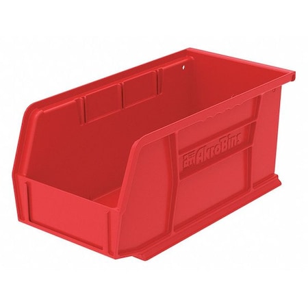 Hang & Stack Storage Bin, Plastic, 5 1/2 in W, 5 in H, 10 7/8 in L, Red