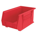 Hang & Stack Storage Bin, Plastic, Red, 7 in H, 8 1/4 in W, 14 3/4 in L