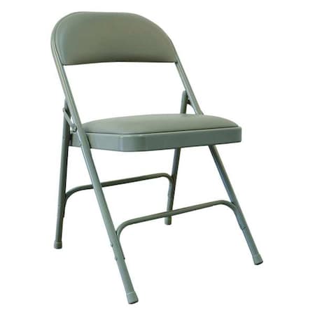 Steel Chair with Vinyl Padded, Beige