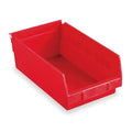 Shelf Storage Bin, Plastic, Red, 4 in H, 6 5/8 in W, 11 5/8 in L