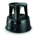 Round Office Stool, 2 Steps, 350 lb Load Capacity, 14 1/2 in Overall Height, Steel, Black