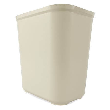 Fire Resistant 7 gal Rectangular Indoor Plastic Can, Beige, None, Fiberglass, 10 1/2 in
