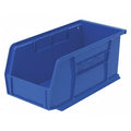 Hang & Stack Storage Bin, Plastic, 5 1/2 in W, 5 in H, 10 7/8 in L, Blue