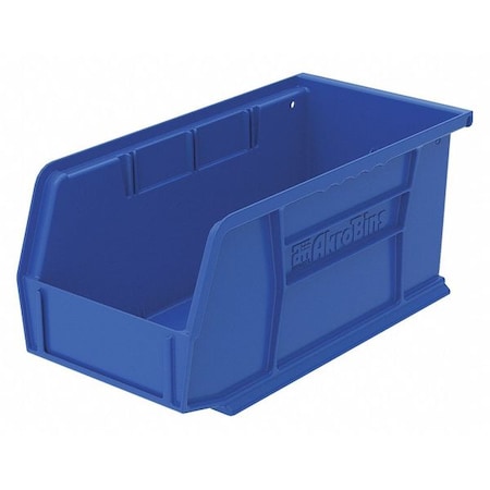 Hang & Stack Storage Bin, Plastic, 5 1/2 in W, 5 in H, 10 7/8 in L, Blue