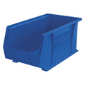 Hang & Stack Storage Bin, Plastic, 8-1/4 in W x 14-3/4 in L x 7 in H, Blue