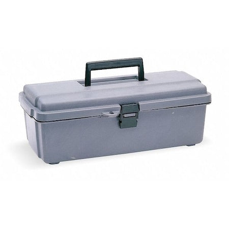 Tool Box, Plastic, Gray, 14-1/2 in W x 7-1/2 in D x 5 in H